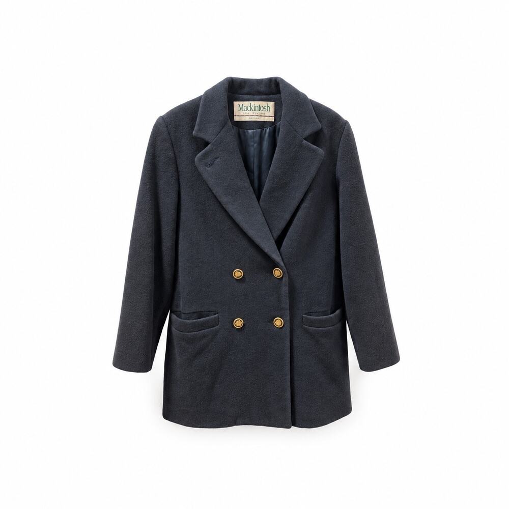 Mackintosh New England Navy Wool Peacoat Size 6 Double Breasted Made in USA